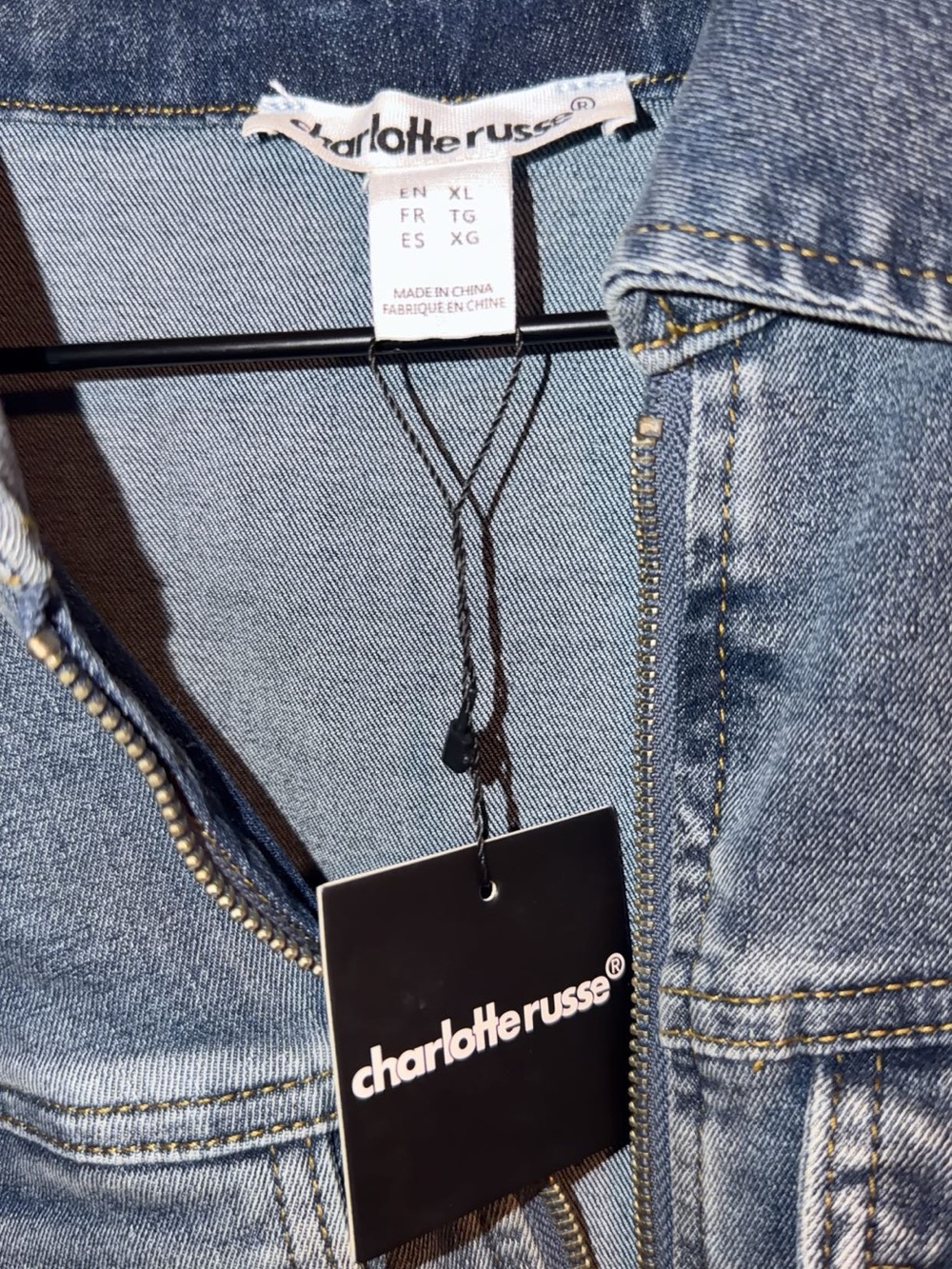 Charlotte Russe Light Wash Denim Jacket - Blue